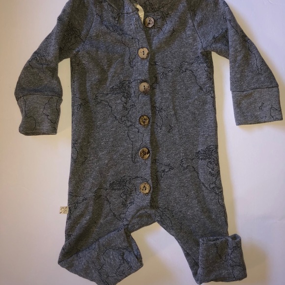 Childhood Clothing Maps Winter Hooded Romper - Picture 2 of 5